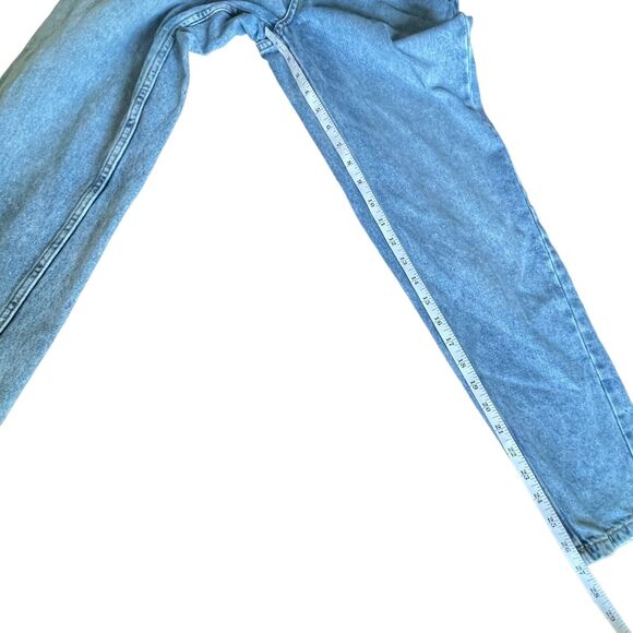 GUESS Reda Size 27 Fold Over High Waist Straight Mom Jeans Belted Medium Wash - Picture 5 of 10